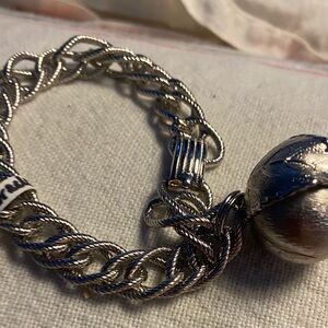 Napier Twisted brushed Silver Bracelet with Textured 🍑